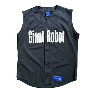 Mizuno Giant Robot Baseball Jersey Men’s Large Black Sleeveless Rogers #5 Mesh